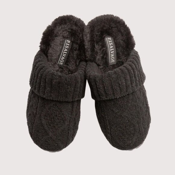 NWT PJ SALVAGE Cable Knit Womens Slipper Mule Molded Sole - Small (5-6) - Picture 10 of 10